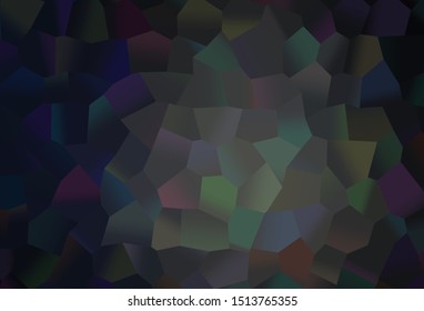 Dark Black vector backdrop with hexagons. Illustration of abstract hexagons on colorful surface. Pattern for texture of wallpapers.