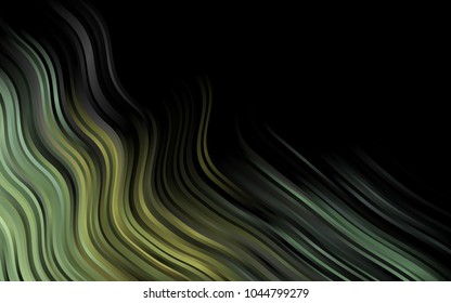 Dark Black vector background with abstract lines. Shining crooked illustration in marble style. Brand-new design for your ads, poster, banner.