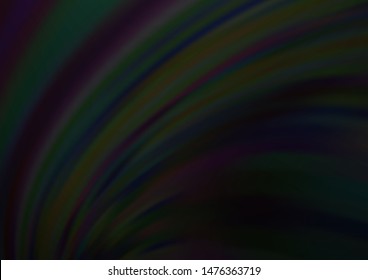 Dark Black vector background with abstract lines. Blurred geometric sample with gradient bubbles.  Pattern for your business design.