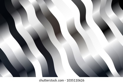 Dark Black vector background with bent ribbons. A completely new color illustration in marble style. Pattern for your business design.