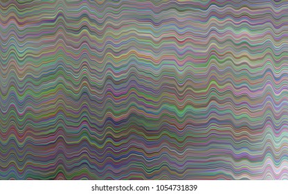 Dark Black vector background with bent lines. Colorful abstract illustration with gradient lines. Brand-new design for your ads, poster, banner.