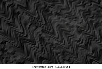 Dark Black vector background with bent ribbons. An elegant bright illustration with gradient. A completely new marble design for your business.