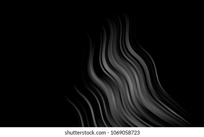 Dark Black vector background with bent ribbons. Creative illustration in halftone marble style with gradient. Marble design for your web site.
