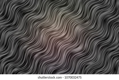 Dark Black vector background with bent ribbons. Colorful abstract illustration with gradient lines. Textured wave pattern for backgrounds.