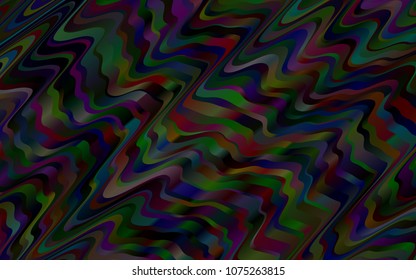 Dark Black vector background with bent lines. A vague circumflex abstract illustration with gradient. A new texture for your  ad, booklets, leaflets.