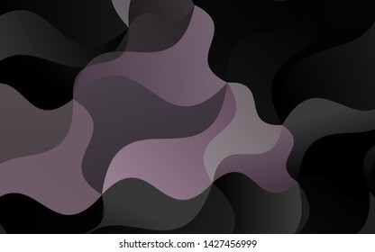 Dark Black vector background with bent lines. Colorful abstract illustration with gradient lines. A completely new template for your business design.