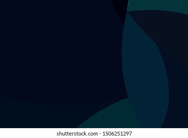 Dark Black vector background with bent ribbons. Blurred geometric sample with gradient bubbles.  The template for cell phone backgrounds.