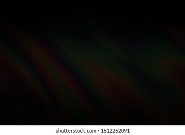 Dark Black vector background with bent lines. A sample with blurred bubble shapes. The best blurred design for your business.