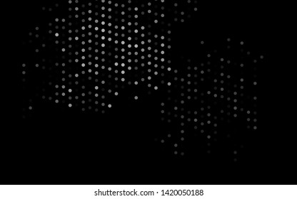 Dark Black vector background with bubbles. Illustration with set of shining colorful abstract circles. Template for your brand book.
