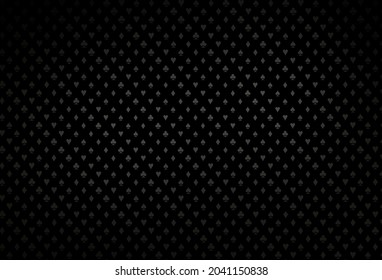 Dark black vector background with cards signs. Colorful gradient with signs of hearts, spades, clubs, diamonds. Template for business cards of casinos.