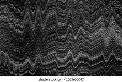 Dark Black vector background with curved circles. Modern gradient abstract illustration with bandy lines. Marble design for your web site.