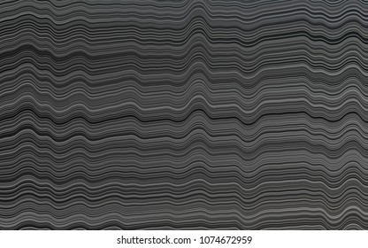 Dark Black vector background with curved circles. Shining illustration, which consist of blurred lines, circles. Marble style for your business design.