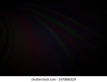 Dark Black vector background with curved circles. Geometric illustration in marble style with gradient.  A new texture for your  ad, booklets, leaflets.