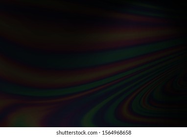 Dark Black vector background with curved circles. Shining illustration, which consist of blurred lines, circles. A new texture for your  ad, booklets, leaflets.