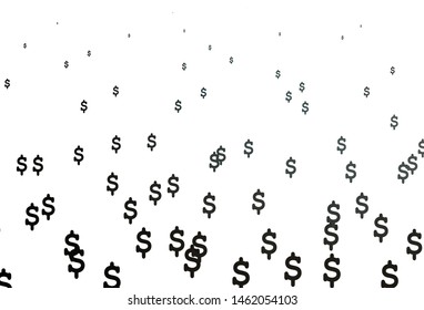 Dark Black vector background with Dollar. Colored symbols of all currency on white background. Template for ads of markets, loans.
