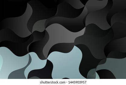 Dark Black vector background with lava shapes. Blurred geometric sample with gradient bubbles.  The elegant pattern for brand book.