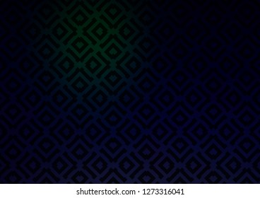 Dark Black vector background with lines, rhombuses. Shining colorful illustration with lines, rectangles. Pattern for ads, posters, banners.