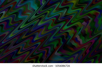 Dark Black vector background with liquid shapes. Blurred geometric sample with gradient bubbles.  New composition for your brand book.