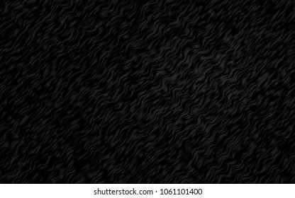 Dark Black vector background with liquid shapes. Modern gradient abstract illustration with bandy lines. Textured wave pattern for backgrounds.