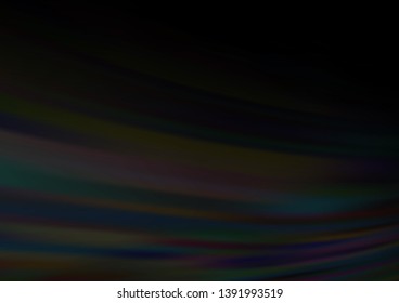 Dark Black vector background with liquid shapes. An elegant bright illustration with gradient. The template for cell phone backgrounds.