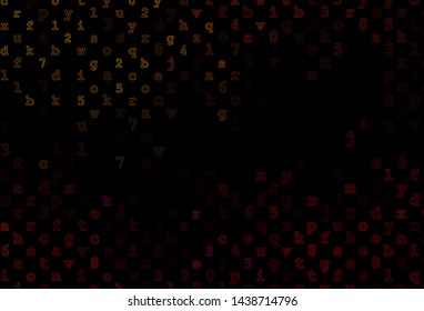Dark Black vector background with signs of alphabet. Modern geometrical illustration with ABC english symbols. Template can be used as a background for ads of typography.