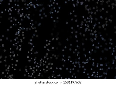 Dark Black vector background with xmas snowflakes. Glitter abstract illustration with crystals of ice. The pattern can be used for new year ad, booklets.