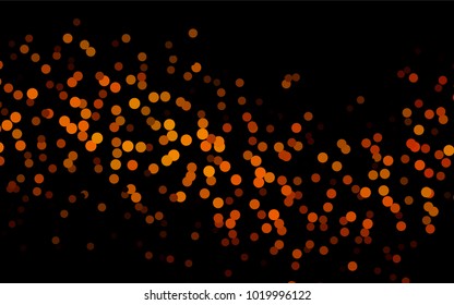 Dark Black vector banner with circles, spheres. Abstract spots. Background of Art bubbles in halftone style with colored gradient.