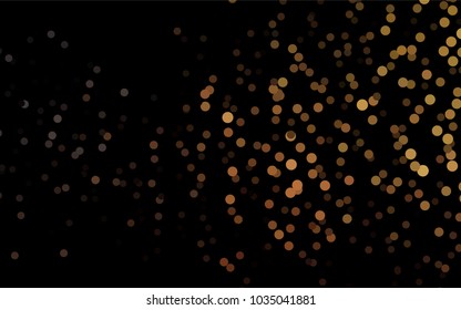 Dark Black vector banner with circles, spheres. Abstract spots. Background of Art bubbles in halftone style with colored gradient.