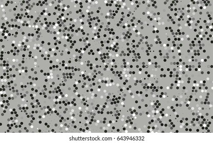 Dark Black vector banner with circles, spheres. Abstract spots. Background of Art bubbles in halftone style with colored gradient.