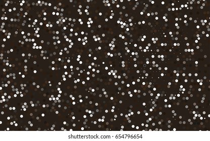 Dark Black vector banner with circles, spheres. Abstract spots. Background of Art bubbles in halftone style with colored gradient.