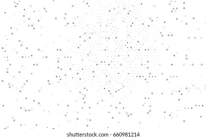 Dark Black vector banner with circles, spheres. Abstract spots. Background of Art bubbles in halftone style with colored gradient.