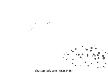 Dark Black vector banner with circles, spheres. Abstract spots. Background of Art bubbles in halftone style with colored gradient.