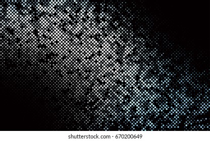 Dark Black vector banner with circles, spheres. Abstract spots. Background of Art bubbles in halftone style with colored gradient.