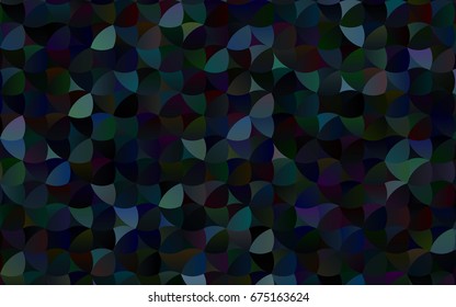Dark Black vector banner with circles, spheres. Abstract spots. Background of Art bubbles in halftone style with colored gradient.