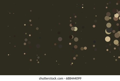 Dark Black vector banner with circles, spheres. Abstract spots. Background of Art bubbles in halftone style with colored gradient.