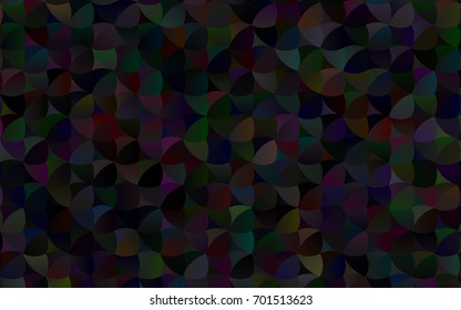 Dark Black vector banner with circles, spheres. Abstract spots. Background of Art bubbles in halftone style with colored gradient.