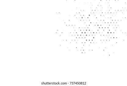 Dark Black vector banner with circles, spheres. Abstract spots. Background of Art bubbles in halftone style with colored gradient.