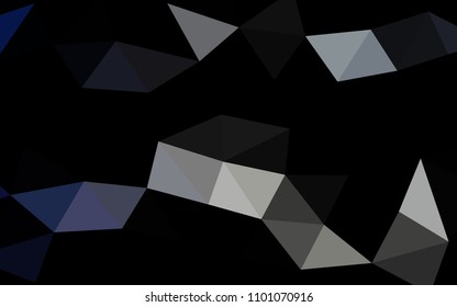 Dark Black vector blurry hexagon blurry triangle. Creative illustration in halftone style with gradient. The best triangular design for your business.