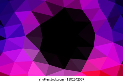 Dark Black vector blurry hexagon blurry triangle. Shining illustration, which consist of triangles. The textured pattern can be used for background.