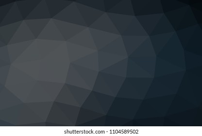 Dark Black vector blurry hexagon blurry triangle. Geometric illustration in Origami style with gradient.  A completely new template for your business design.