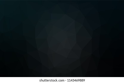 Dark Black vector blurry hexagon pattern. Shining illustration, which consist of triangles. Brand new style for your business design.