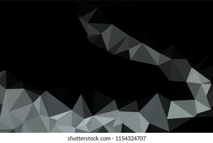 Dark Black vector blurry hexagon texture. Triangular geometric sample with gradient.  A new texture for your design.