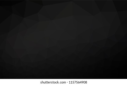 Dark Black vector blurry hexagon pattern. A sample with polygonal shapes. Triangular pattern for your business design.