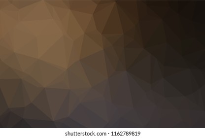 Dark Black vector blurry hexagon pattern. Triangular geometric sample with gradient.  Brand new design for your business.