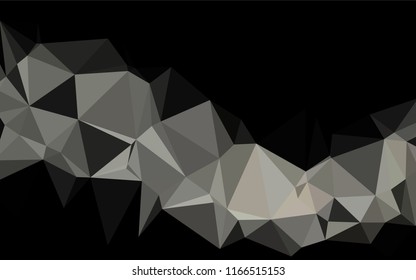 Dark Black vector blurry hexagon texture. Creative geometric illustration in Origami style with gradient. Triangular pattern for your business design.