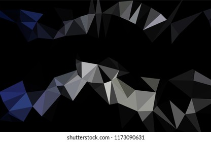 Dark Black vector blurry hexagon template. Creative geometric illustration in Origami style with gradient. The textured pattern can be used for background.