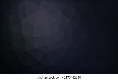 Dark Black vector blurry hexagon texture. Triangular geometric sample with gradient.  The polygonal design can be used for your web site.