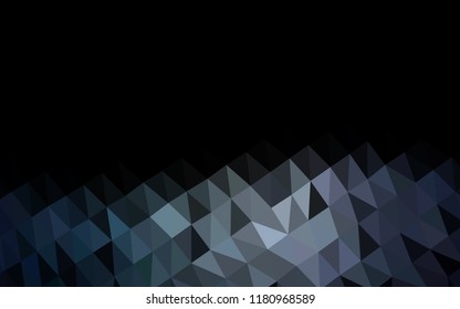 Dark Black vector blurry hexagon texture. An elegant bright illustration with gradient. Triangular pattern for your business design.