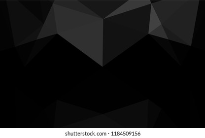 Dark Black vector blurry hexagon template. Triangular geometric sample with gradient.  The best triangular design for your business.