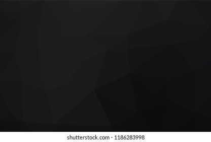 Dark Black vector blurry hexagon template. Triangular geometric sample with gradient.  The textured pattern can be used for background.